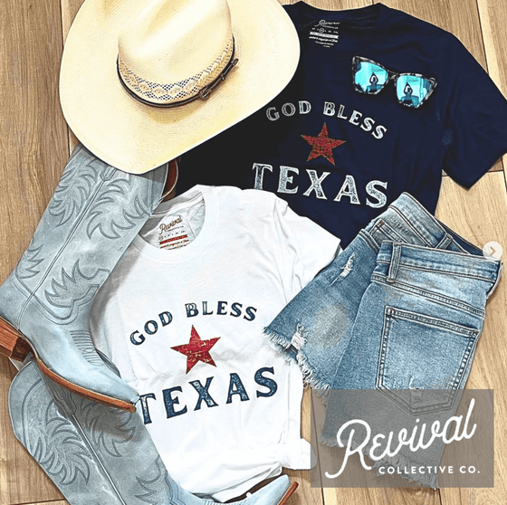 God Bless Texas - White